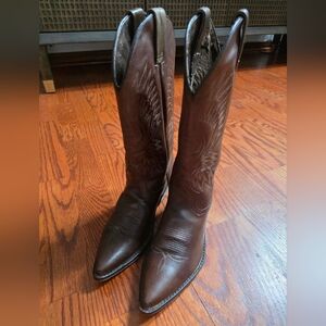 Brown Leather Cowboy Boots Women 6.5